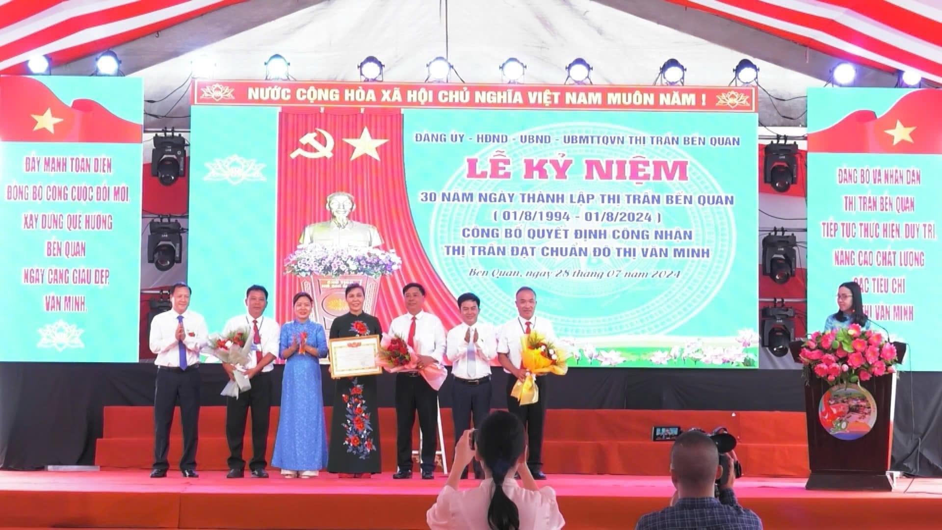 TT Bến Quan tổ chức Lễ kỷ niệm 30 năm thành lập thị trấn ( 1/8/1994 - 1/8/2024).